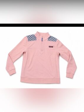 Vineyard Vines Girls Pink Quarter-Zip Pullover Size Small